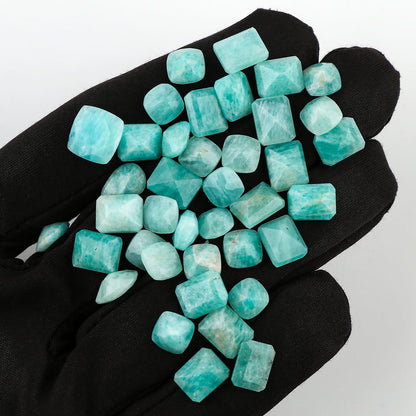 Faceted amazonite stones bulk pack