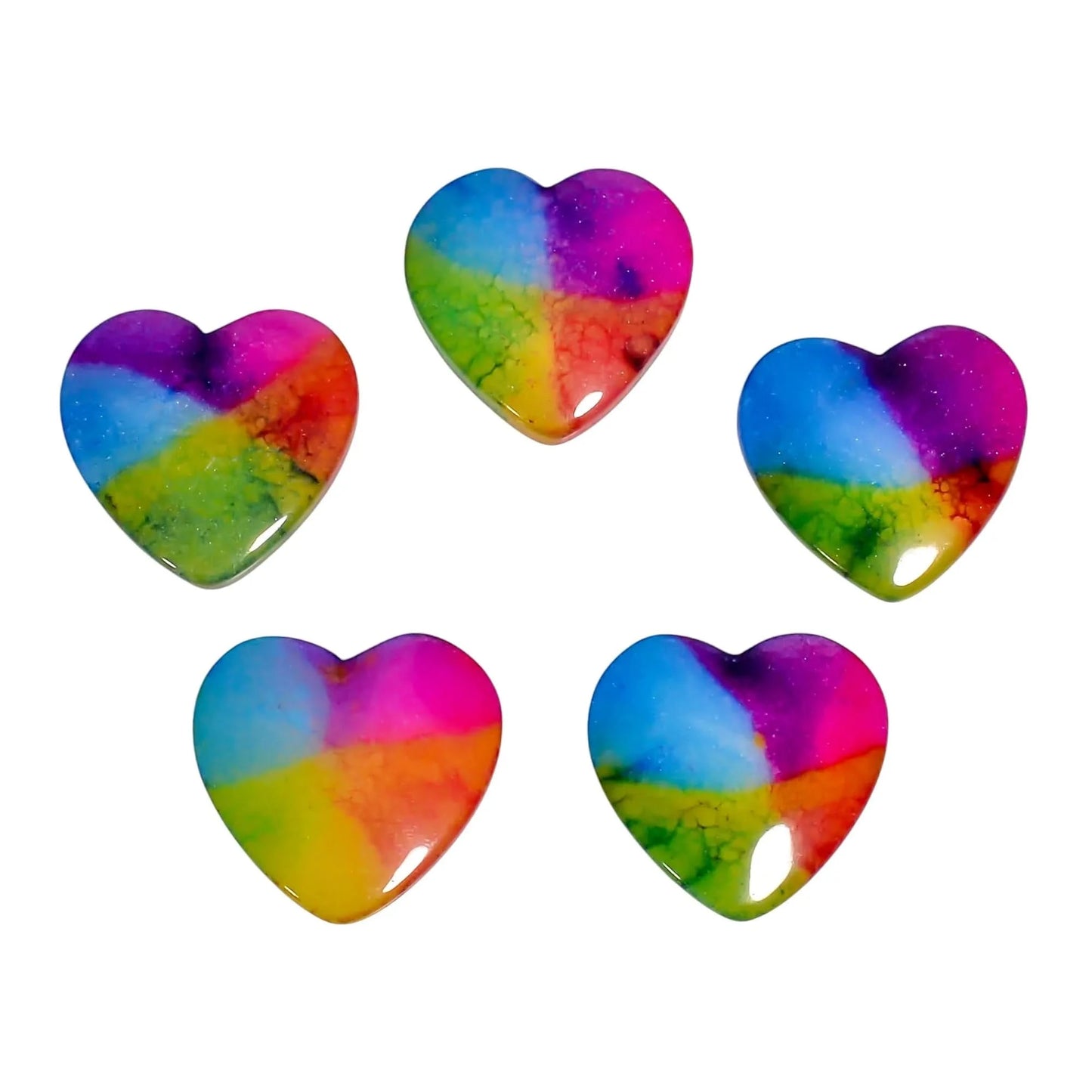 Heart shape solar quartz cabochon gemstones