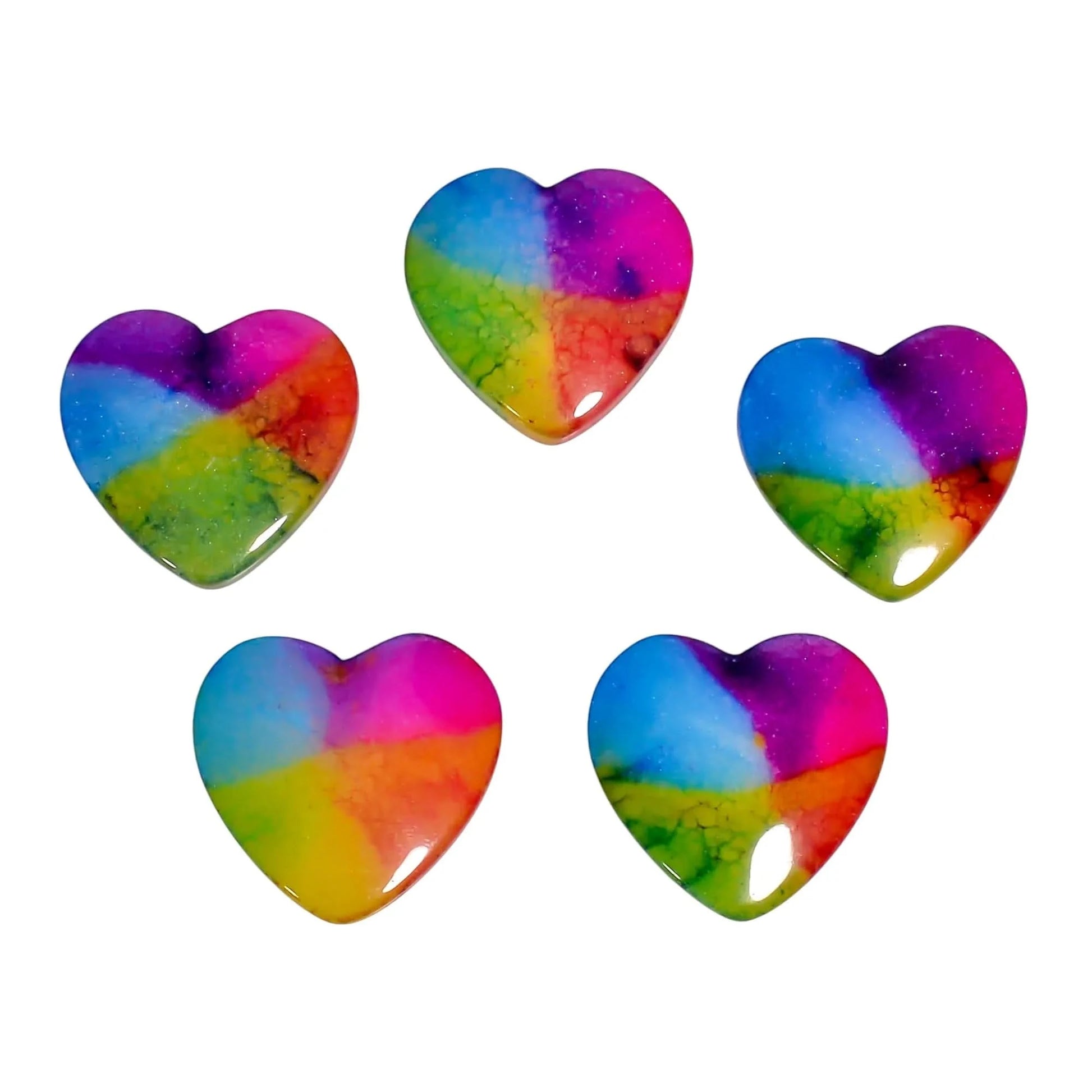 Heart shape solar quartz cabochon gemstones