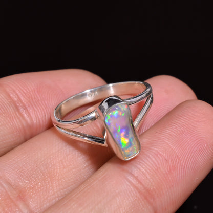 Exquisite Women Jewelry offered in Raw White Ethiopian Opal, size 6.75