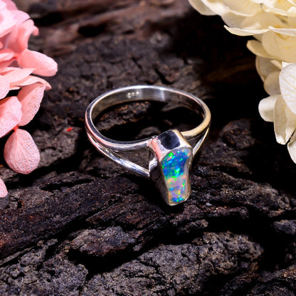 Elegant Ethnic wear jewelry in Raw White Ethiopian Opal crafted from 925 sterling silver