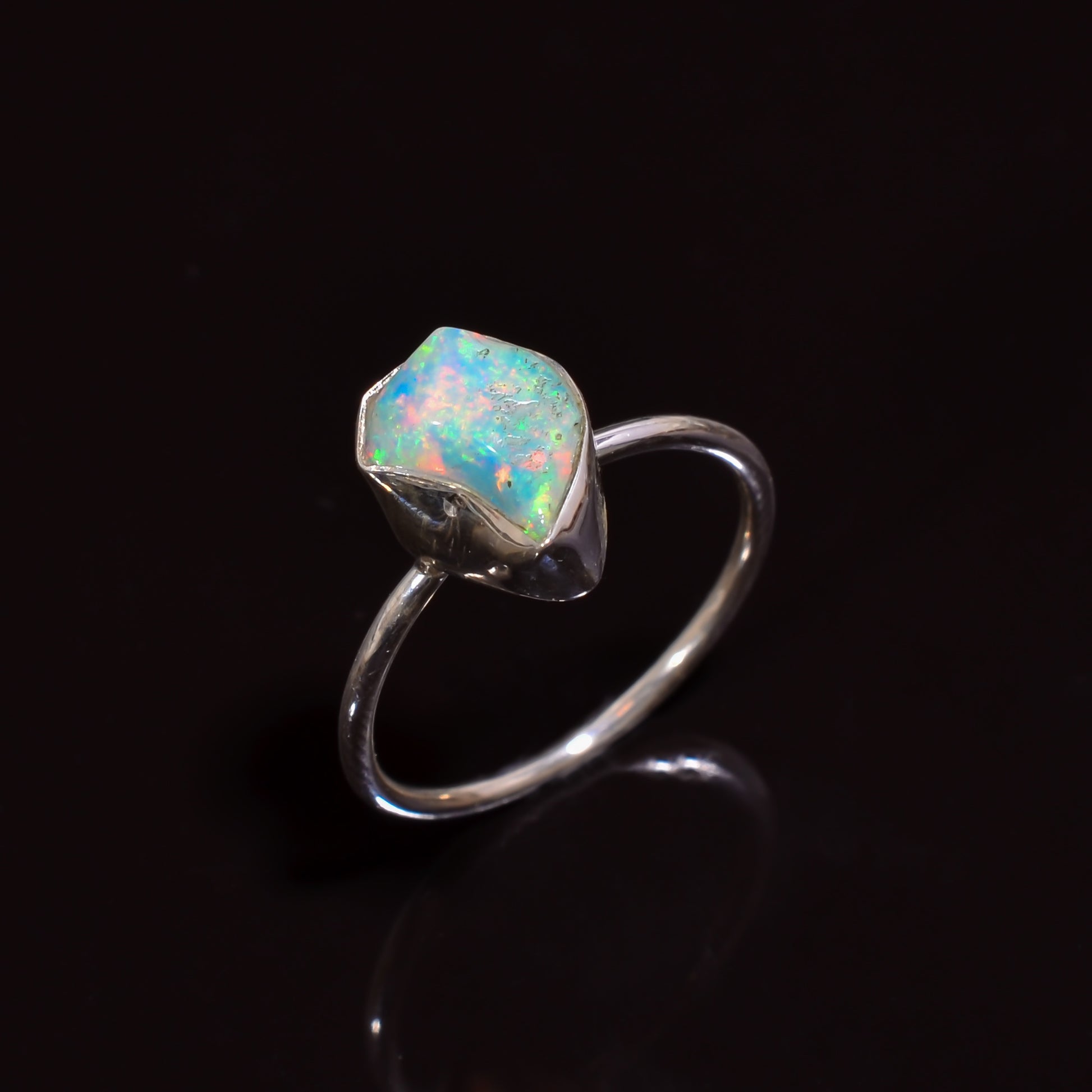 Women’s Amazing Jewelry edition with this 925 Sterling Silver White Raw Ethiopian Opal