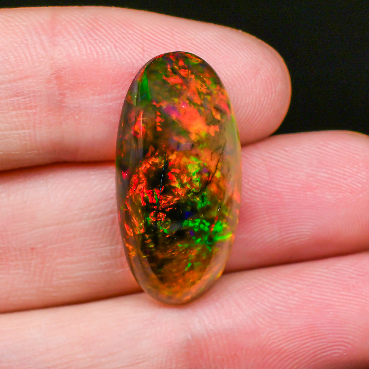 Black Opal Oval Cabochon Loose Gemstone - photo 3