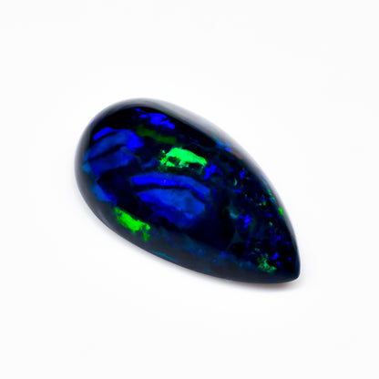 Blacl Opal - Pear Black Ethiopian Opal Cabochon