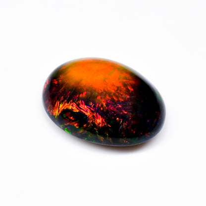 Black Opalescent Stone Oval Cabochon Loose Gemstone - photo 2