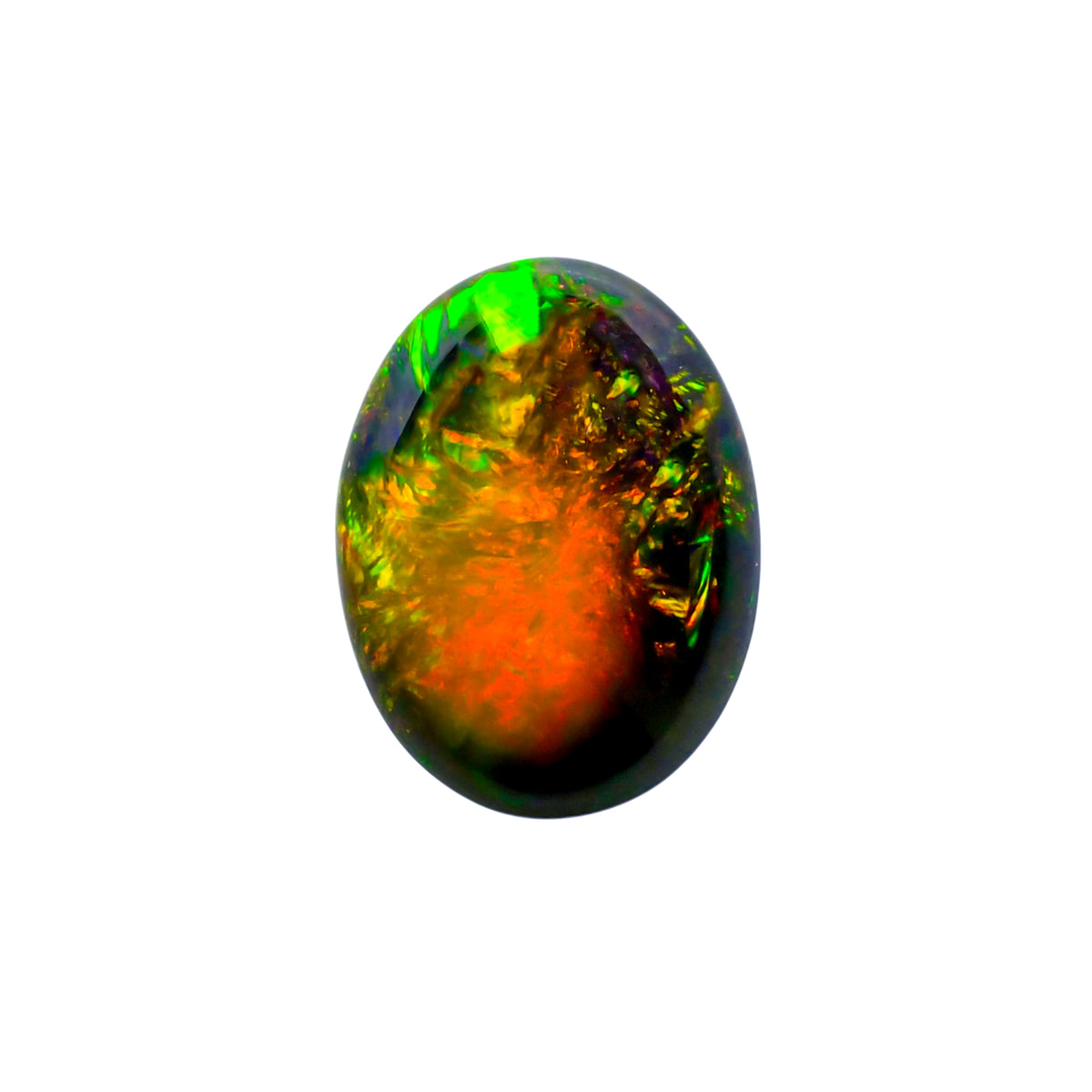 Black Opalescent Stone Oval Cabochon Loose Gemstone - photo 1