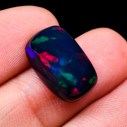 Fire Black Opal Radiant Cabochon Loose Gemstone - photo 3