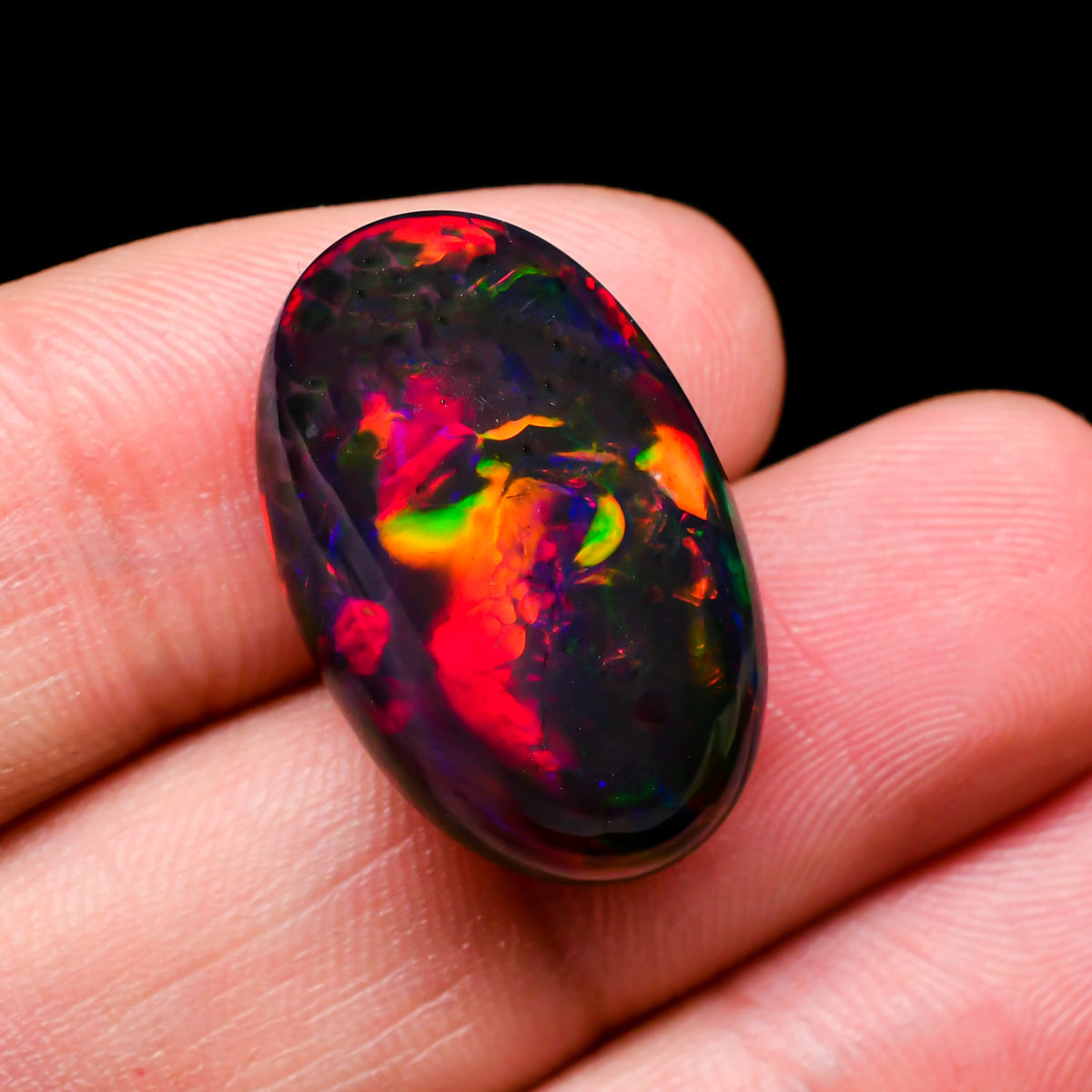 Ethiopian Black Opal Oval Cabochon Loose Gemstone - photo 3