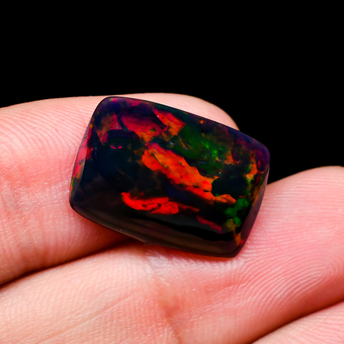 Amazing High Quality Black Opal Radiant Shape Cabochon - Black Opal Jewelery