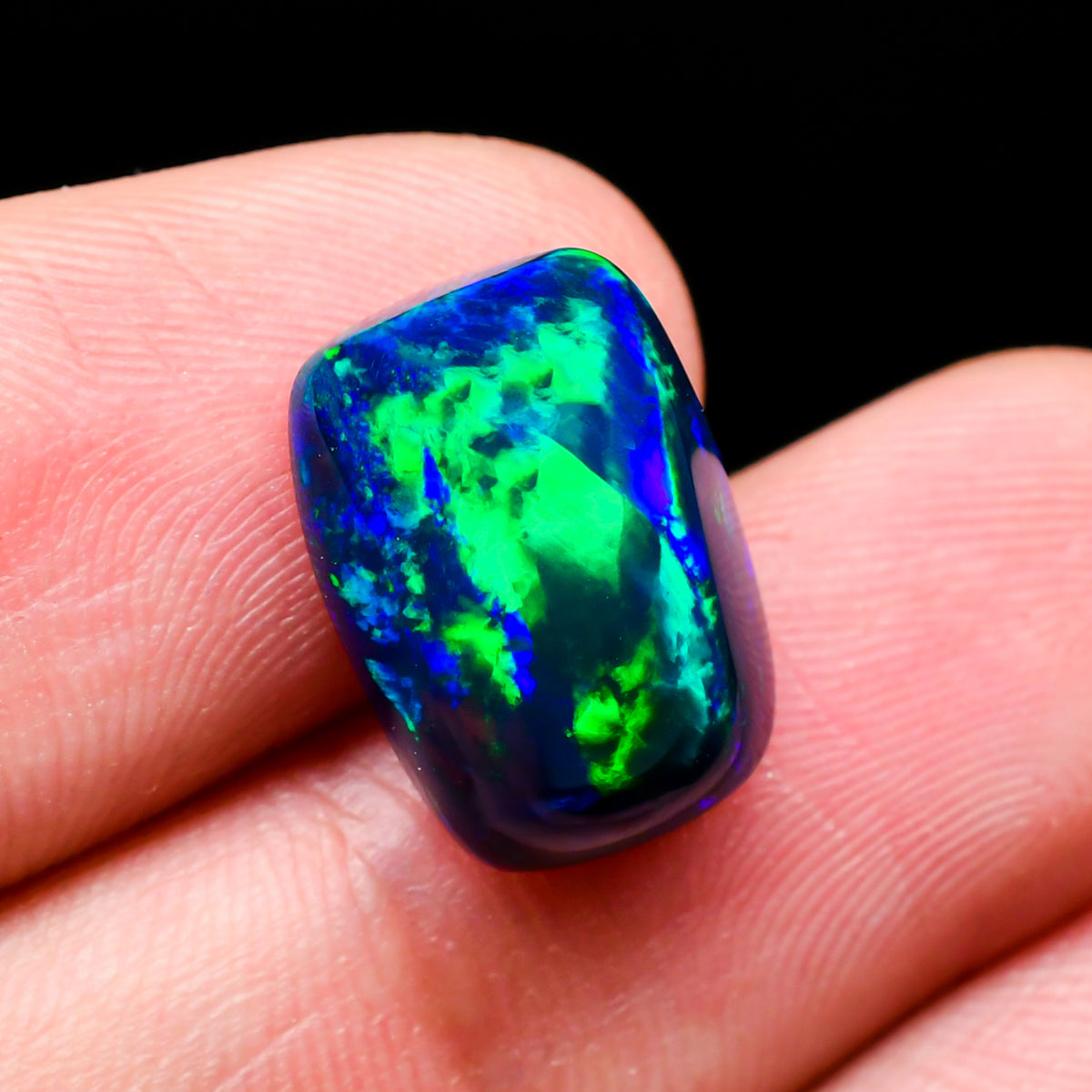 Beautiful Hydrophane Opals Radiant Shape Gemstone - Fire Black Opal for custom jewelry work