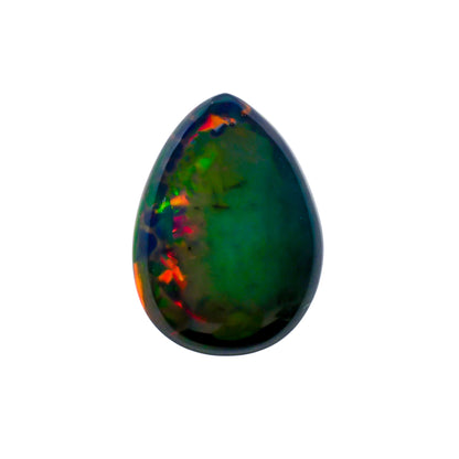 Dazzling Black Opal Gemstone in Pear Cabochon Cut