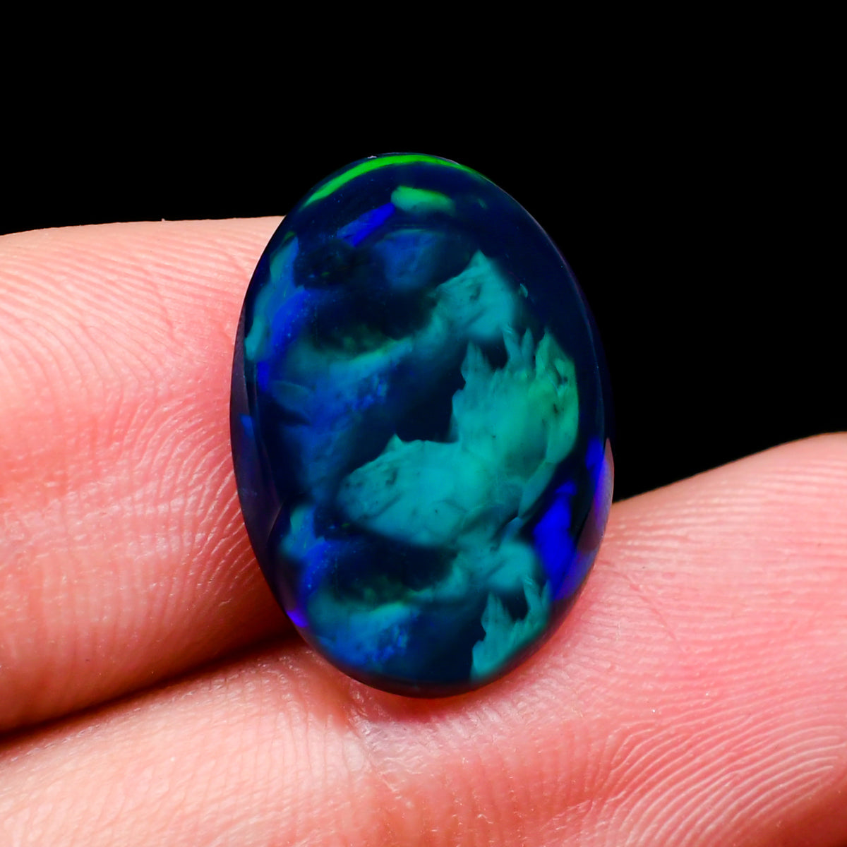 Black Fire Opals Oval Cabochon Loose Gemstone - photo 3