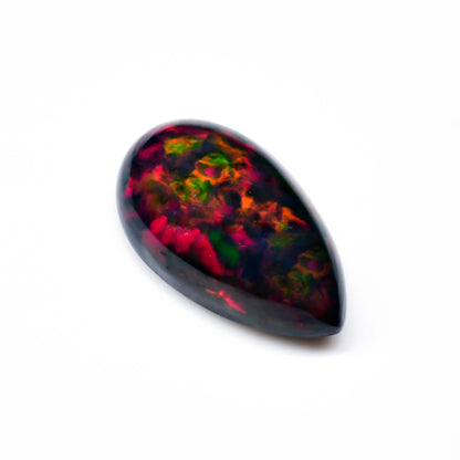 Stunning Ethiopian Fire Opal in Pear Shape, Natural Cabochon Cut For Gemstone - Black Opals For Sale