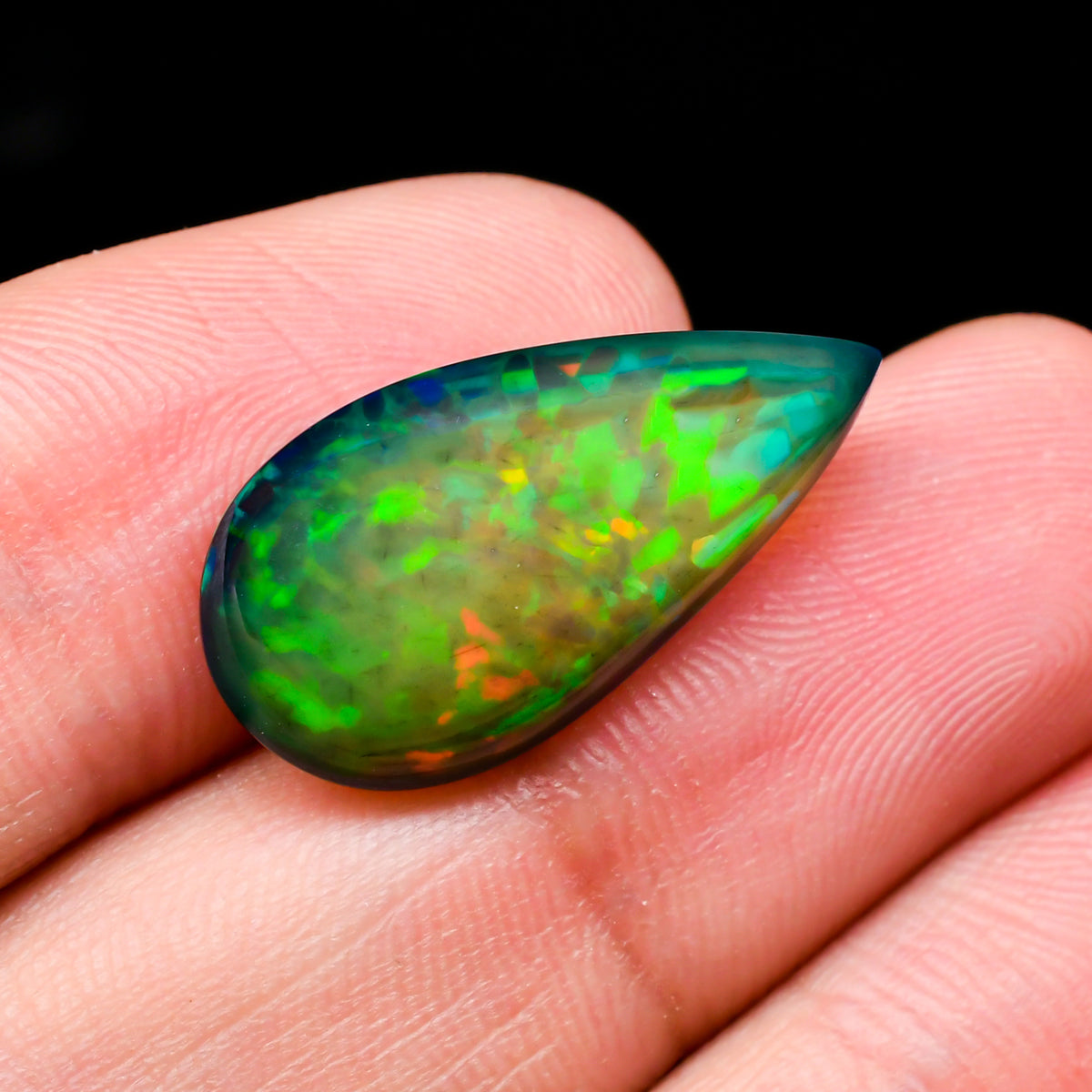 Welo Opal Natural Loose Gemstone, Pear Shape Cabochon Cut