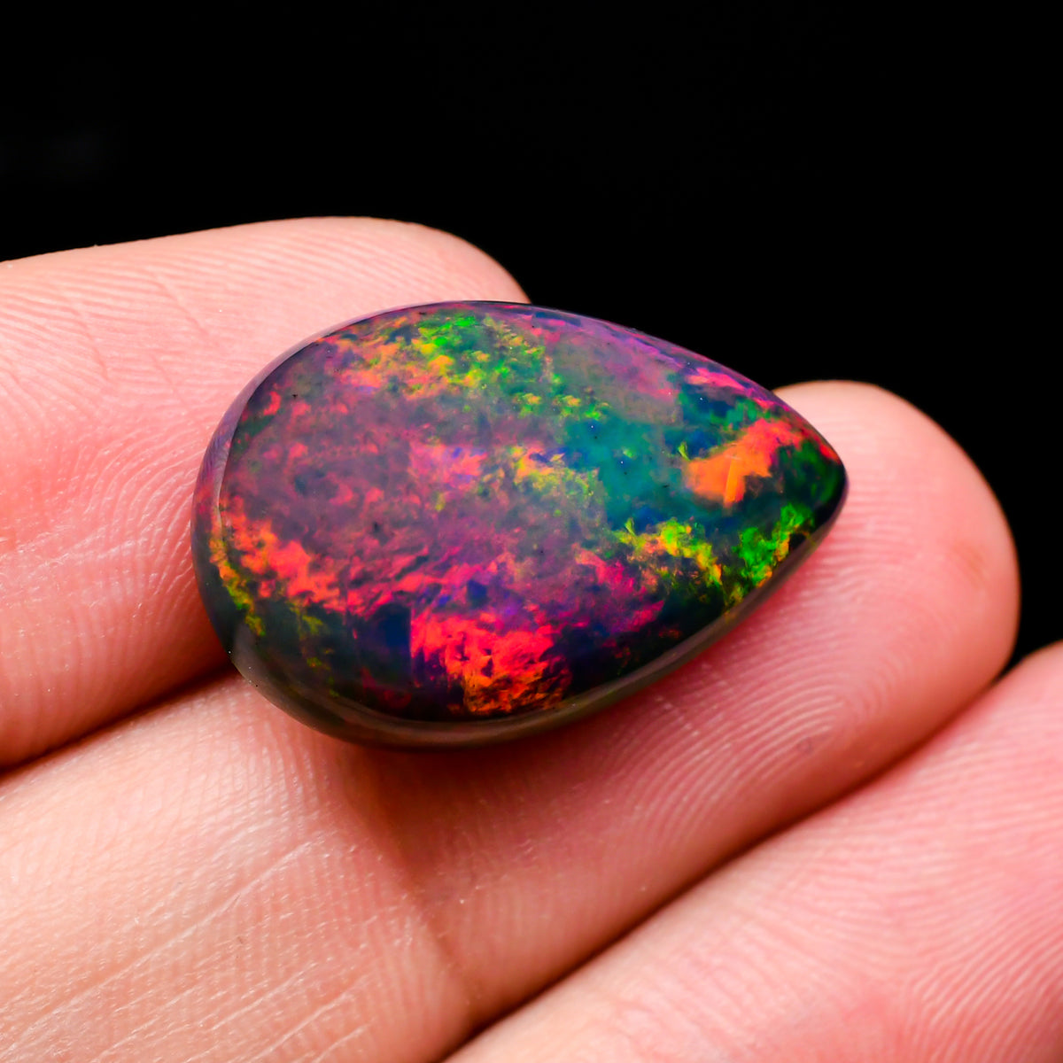 Wonderful Ethiopian Fire Opal Pear Shape Loose Gemstone