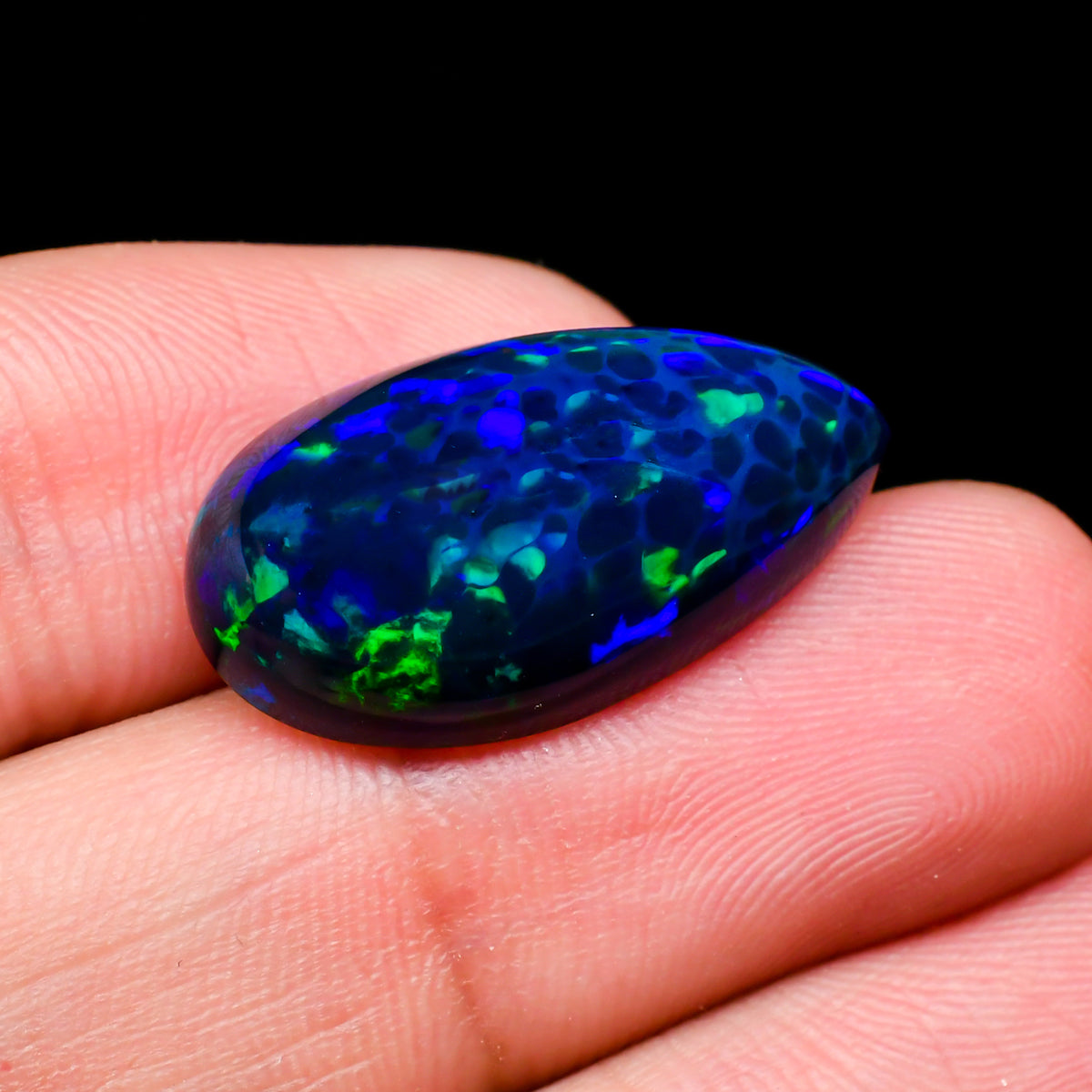 Beautiful Welo Opal Gemstone With Pear Cabochon Cut