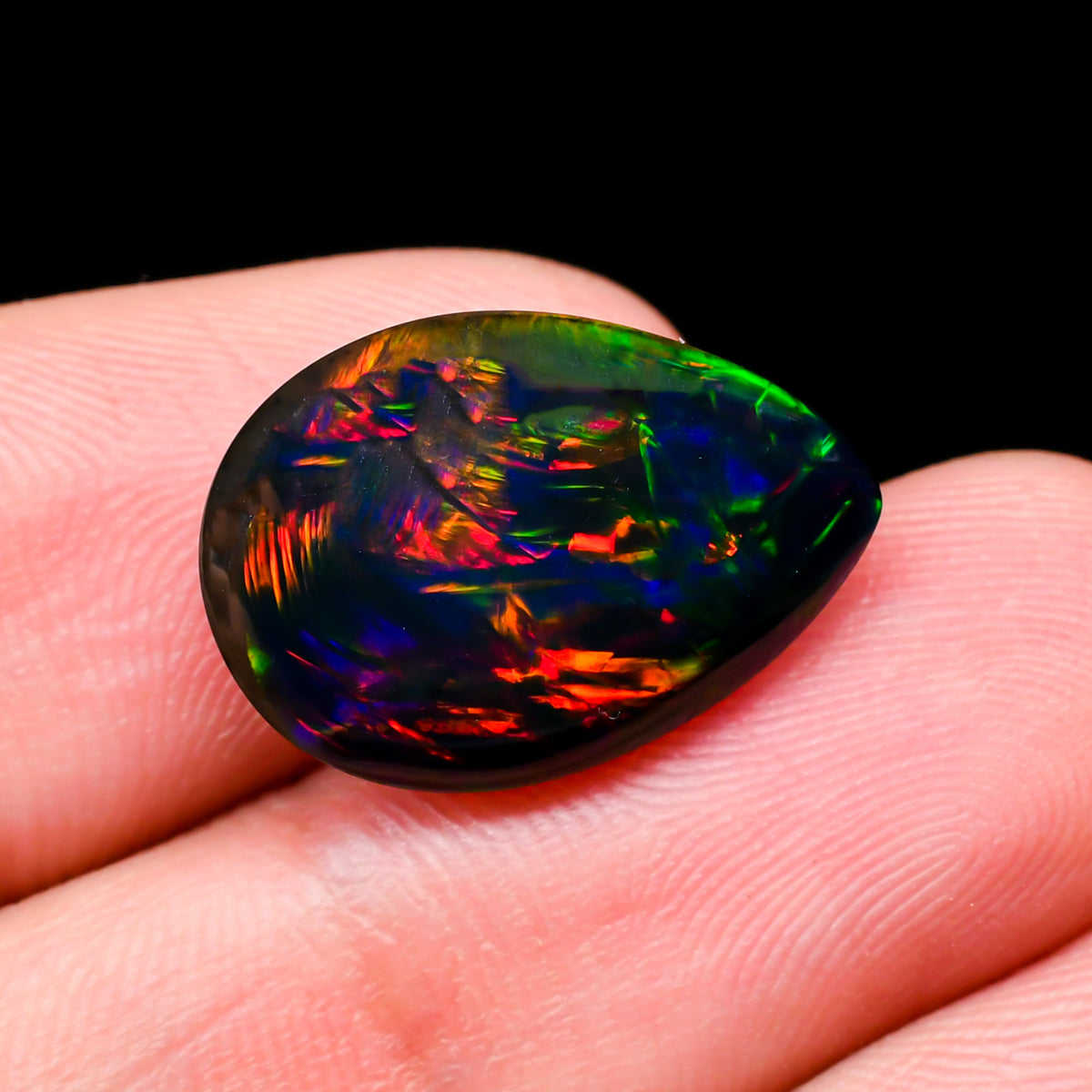 Excellent Top Grade Quality 100% Natural Black Ethiopian Welo Opal Pear Shape Cabochon Loose Gemstone For Making Jewelry - Opals From Ethiopia