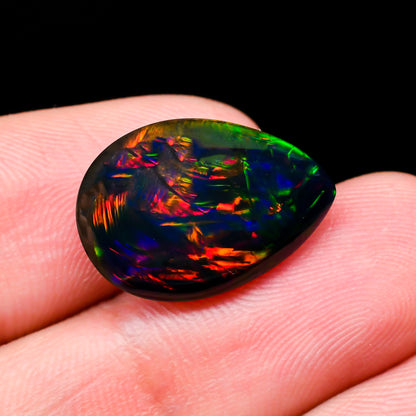 Excellent Top Grade Quality 100% Natural Black Ethiopian Welo Opal Pear Shape Cabochon Loose Gemstone For Making Jewelry - Opals From Ethiopia