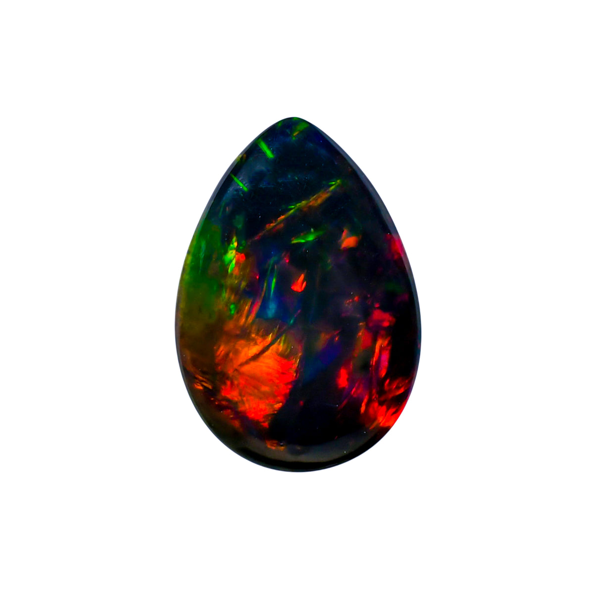 Black Ethiopian Welo Opal Pear Cabochon Loose Gemstone - photo 1