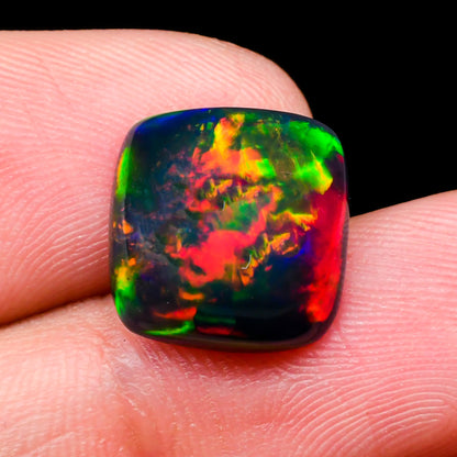 Ethiopian Black Opal Stone Cushion Cabochon Loose Gemstone - photo 3