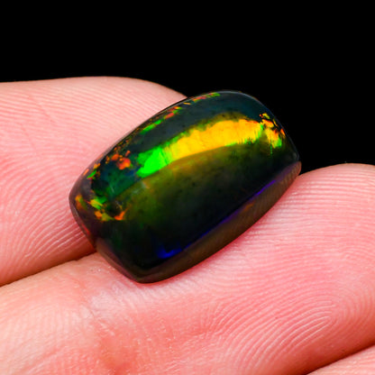 Black Welo Ethiopian Opal Radiant Cabochon Loose Gemstone - photo 3