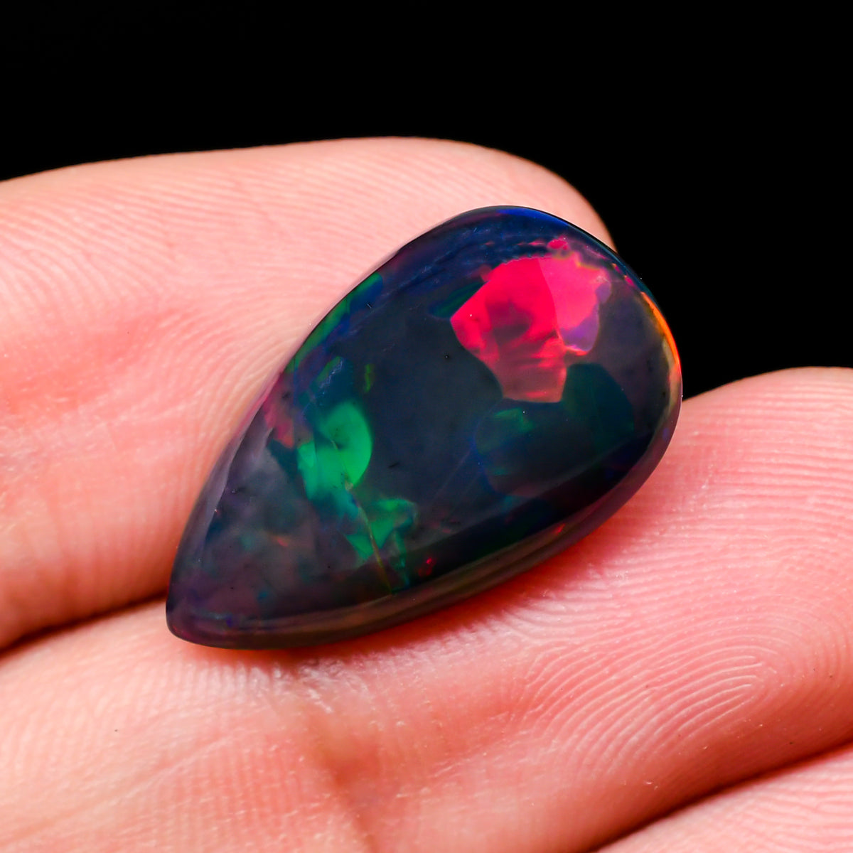 Types Of Ethiopian Black Opal Pear Cabochon Loose Gemstone - photo 3