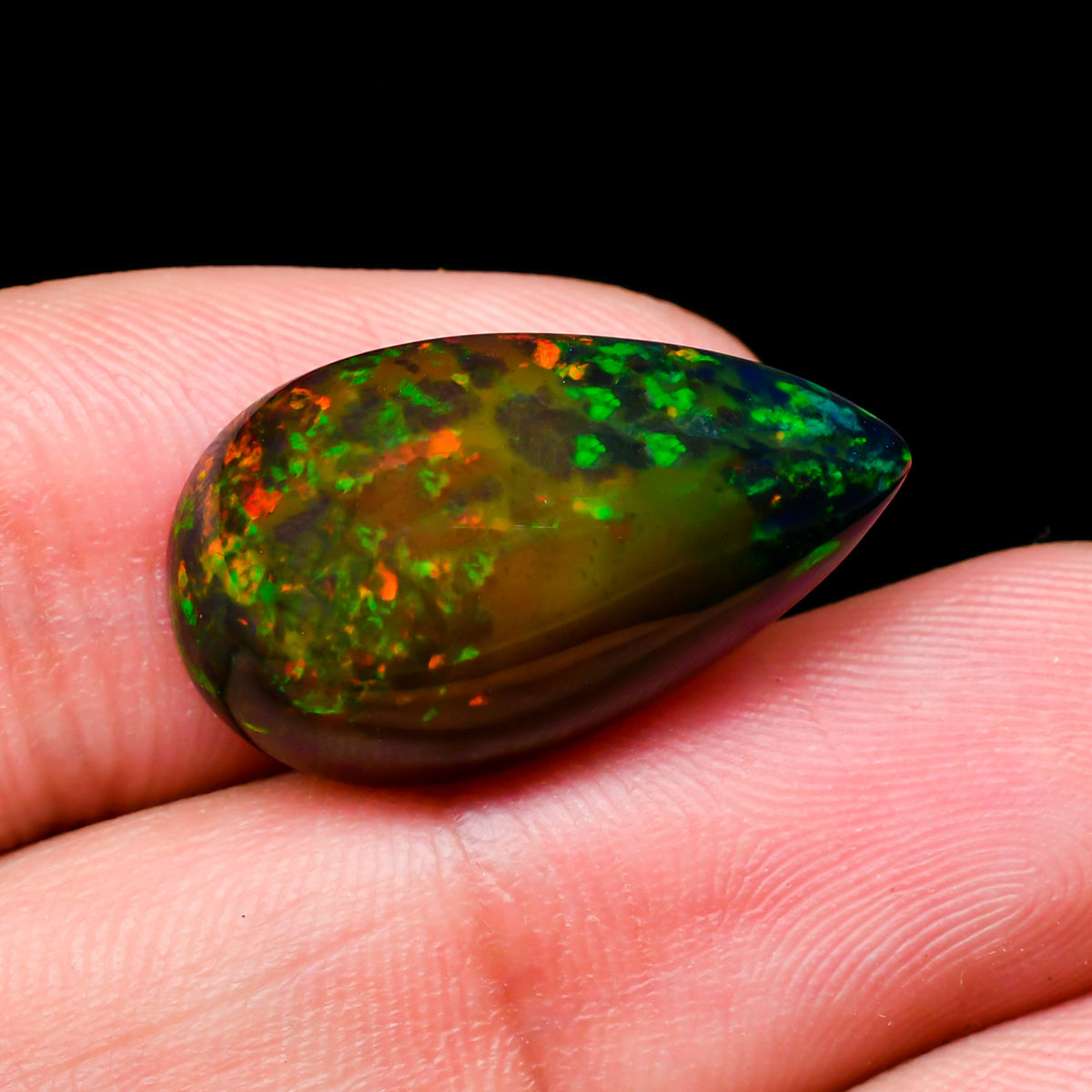 Black Opal Pear Cabochon Loose Gemstone - photo 3