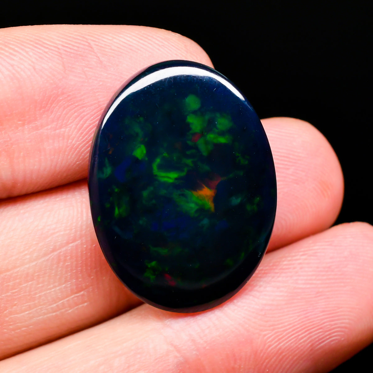 Black Opal Gem Oval Cabochon Loose Gemstone - photo 3