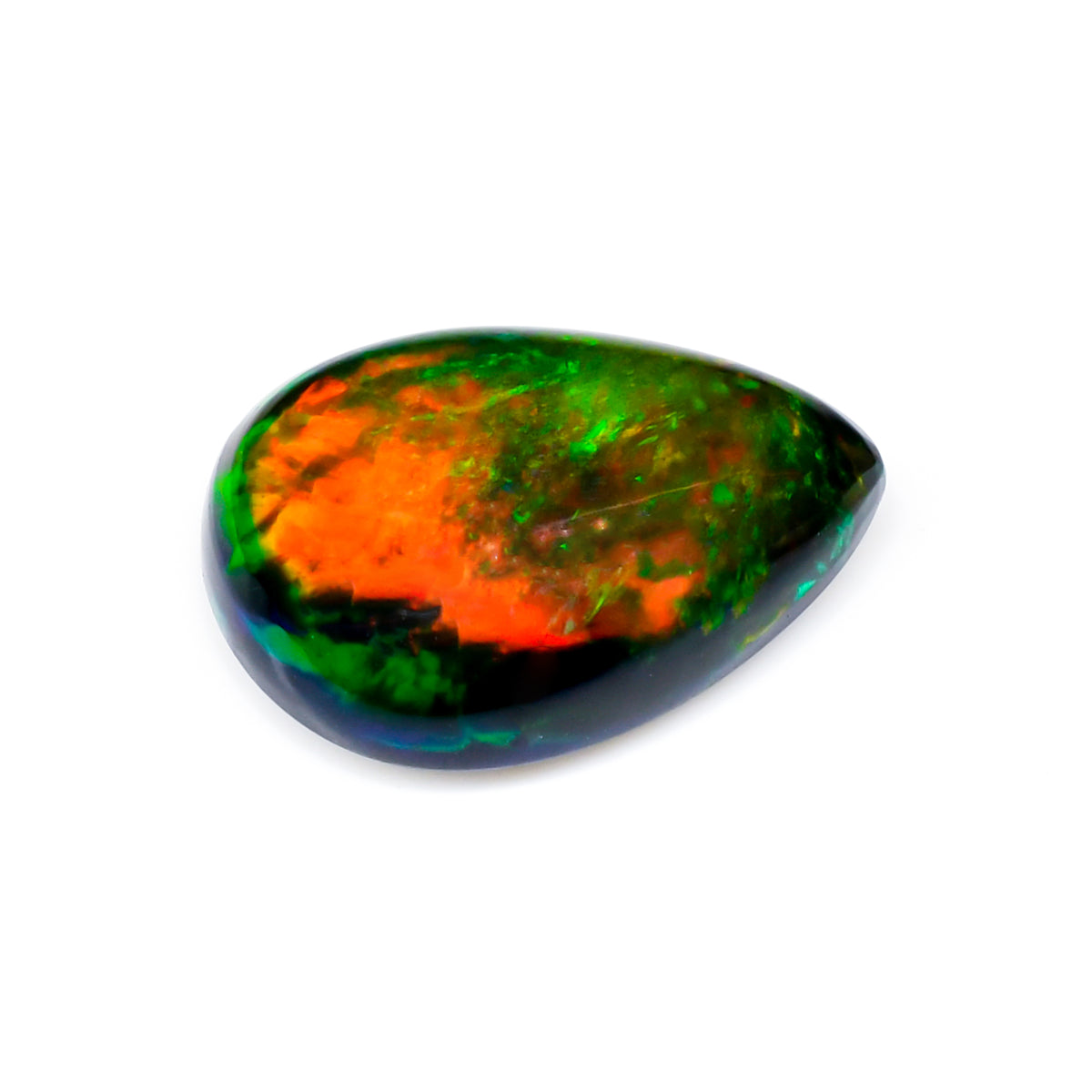 Black Opalescent Stone Pear Cabochon Loose Gemstone - photo 2