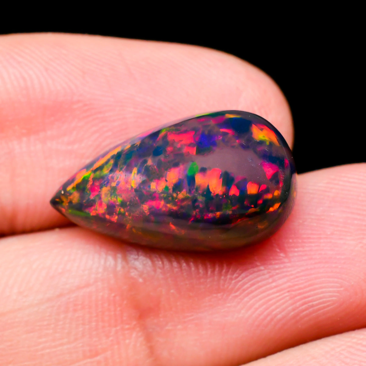 Ethiopian Fire Opal Pear Cabochon Loose Gemstone - photo 3