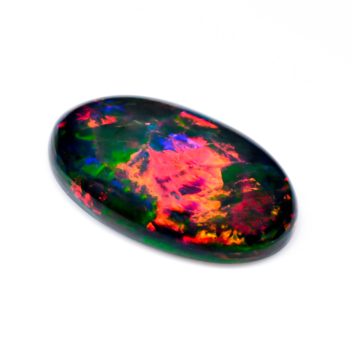 Black Ethiopian Opal Oval Cabochon Loose Gemstone - photo 2
