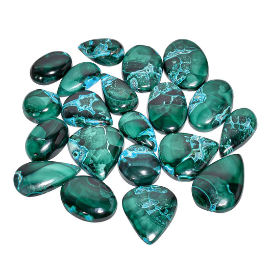 Malachite Chrysocolla gemstone cabochon natural green blue stone