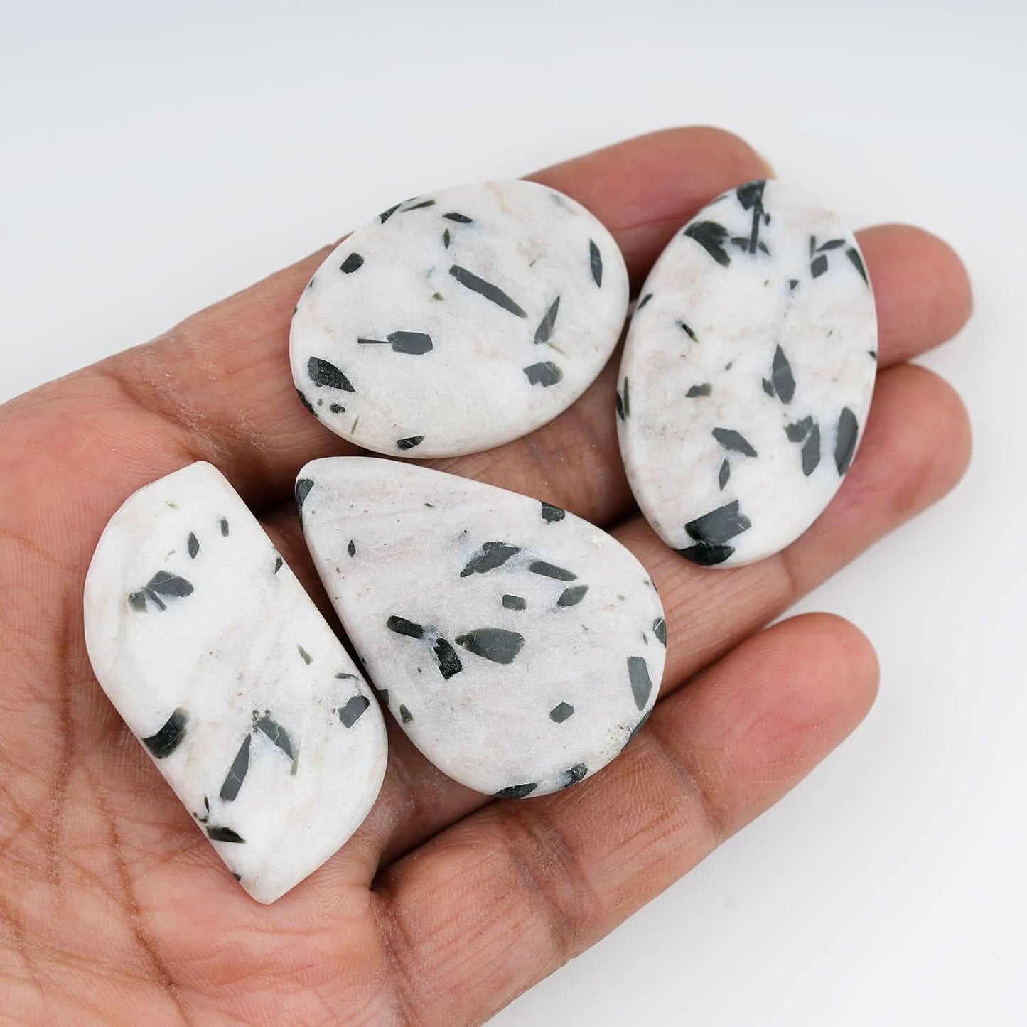 Mixed shape polished cabochons black tourmaline stone