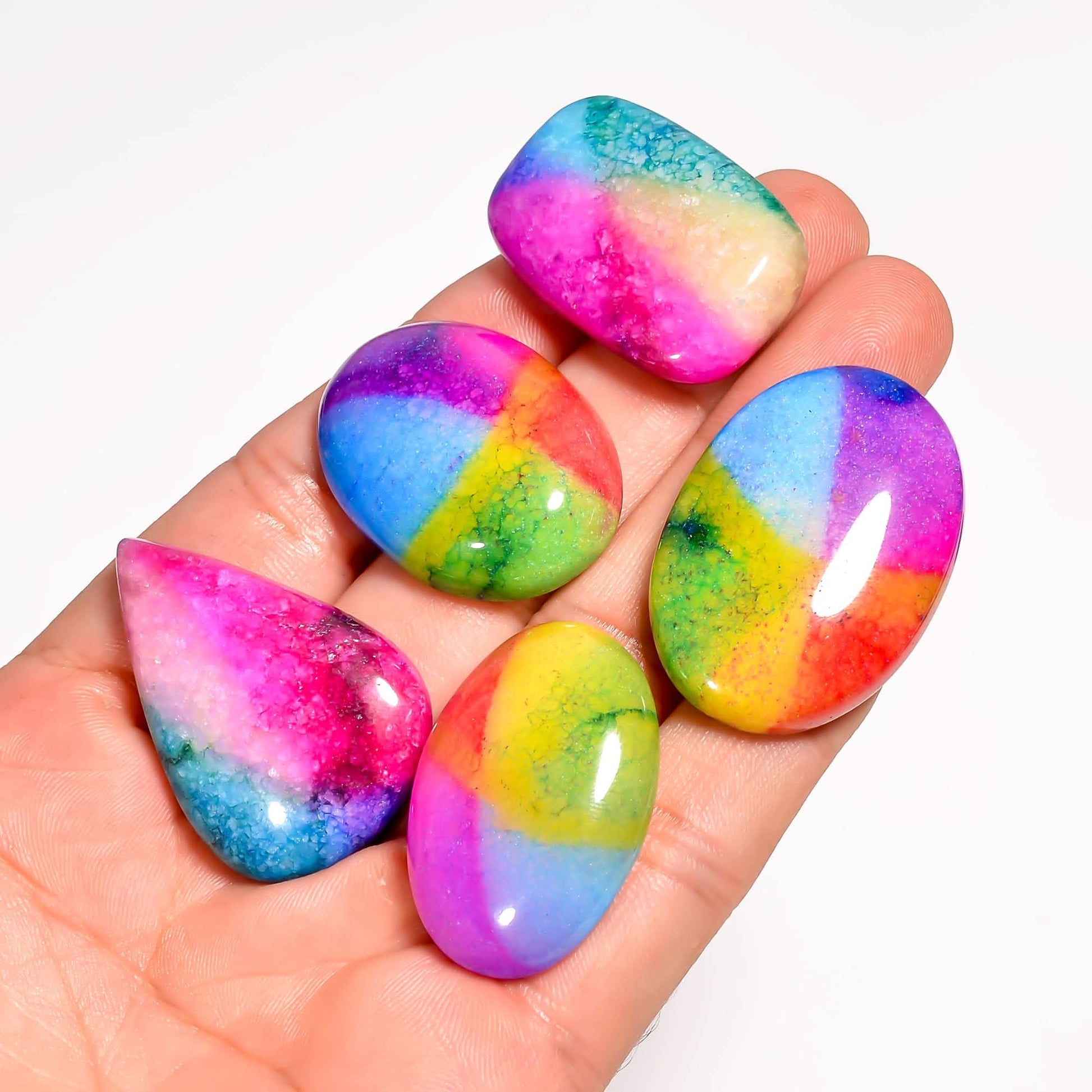 Multicolor cabochon gems bulk set