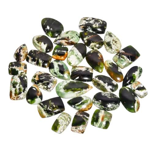 Natural Chrome Chalcedony Cabochon Gemstones (4–5 pcs)