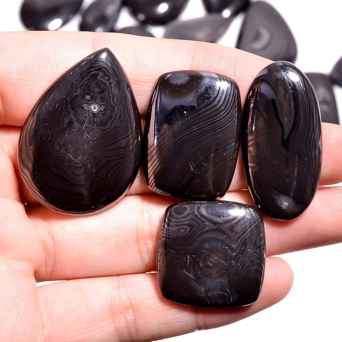 Natural Psilomelane Cabochons