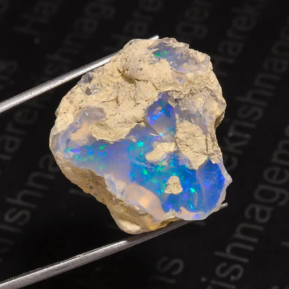 Natural Raw Ethiopian Opal – Rough Fire Opal Crystal | Unpolished Opal Stone – 24 Ct
