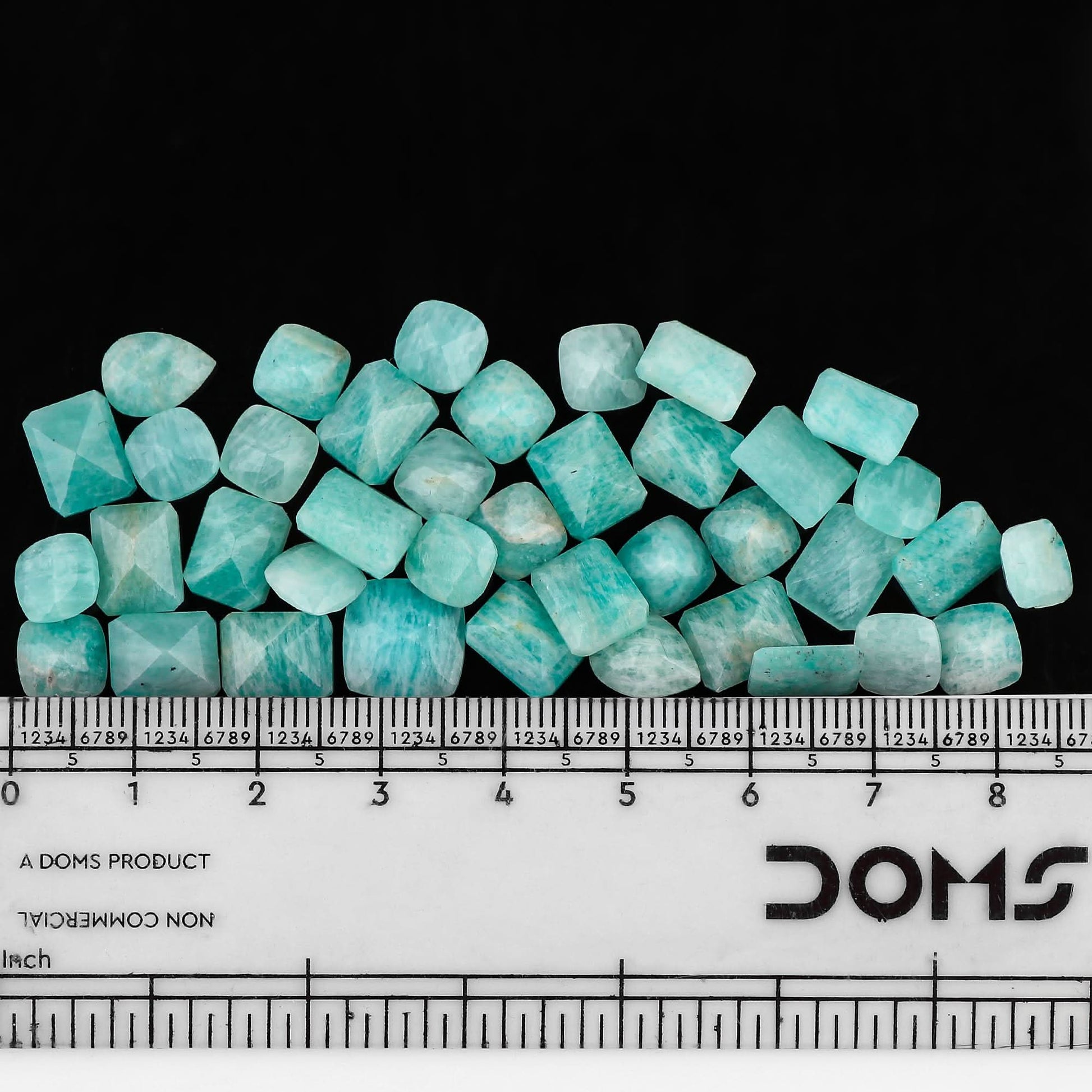 Natural amazonite cabochon 7-10mm set