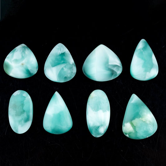 Natural blue hemimorphite cabochon stones for jewelry making