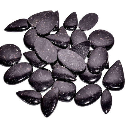 Natural golden nuummite gemstone with iridescent flashes