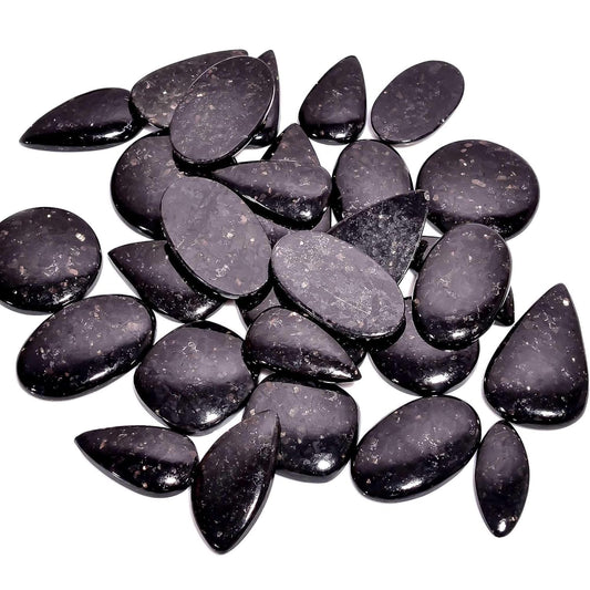 Natural golden nuummite gemstone with iridescent flashes