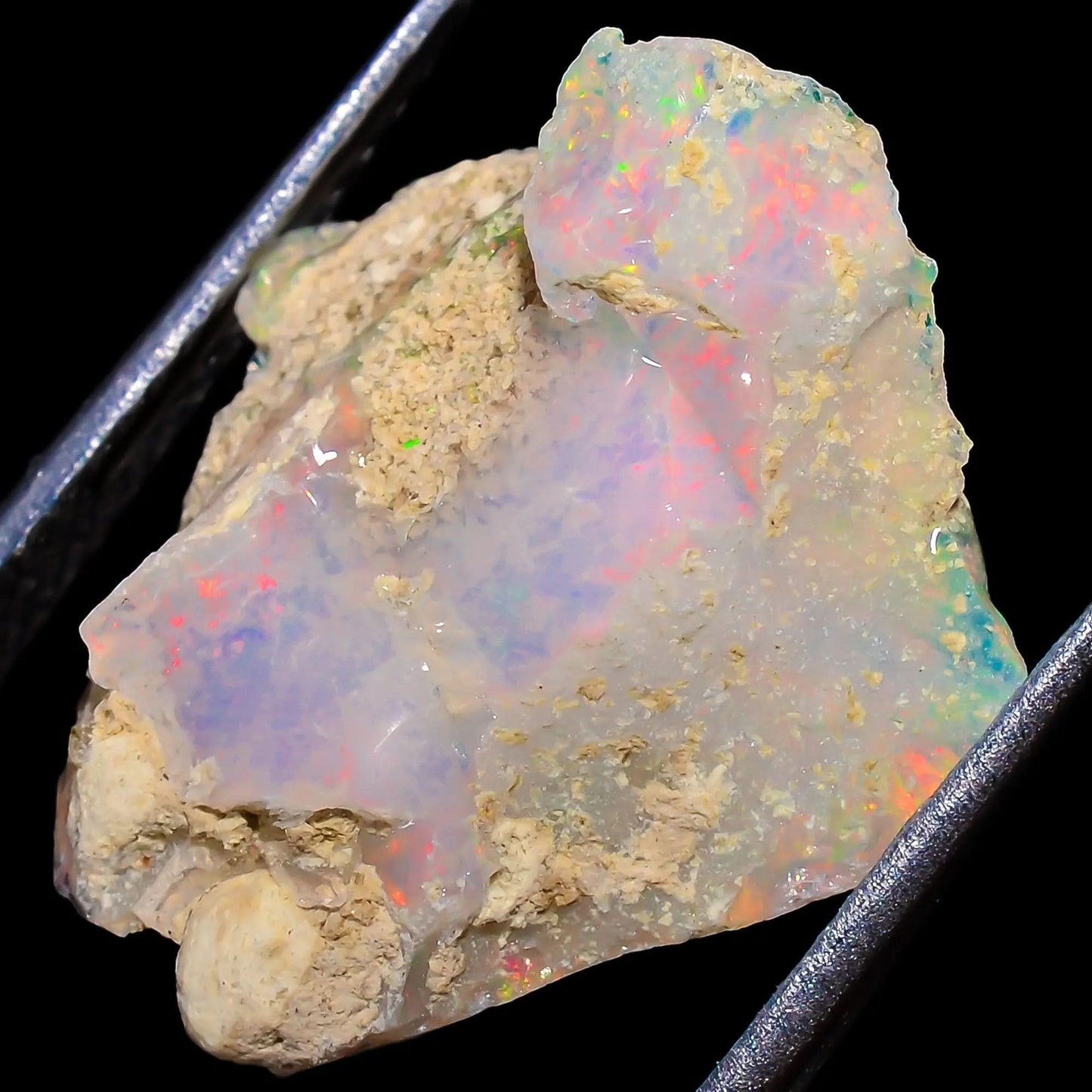 Close-up of AAA+ Quality 4.5 Ct Natural Rough Ethiopian Opal Cabochon 
