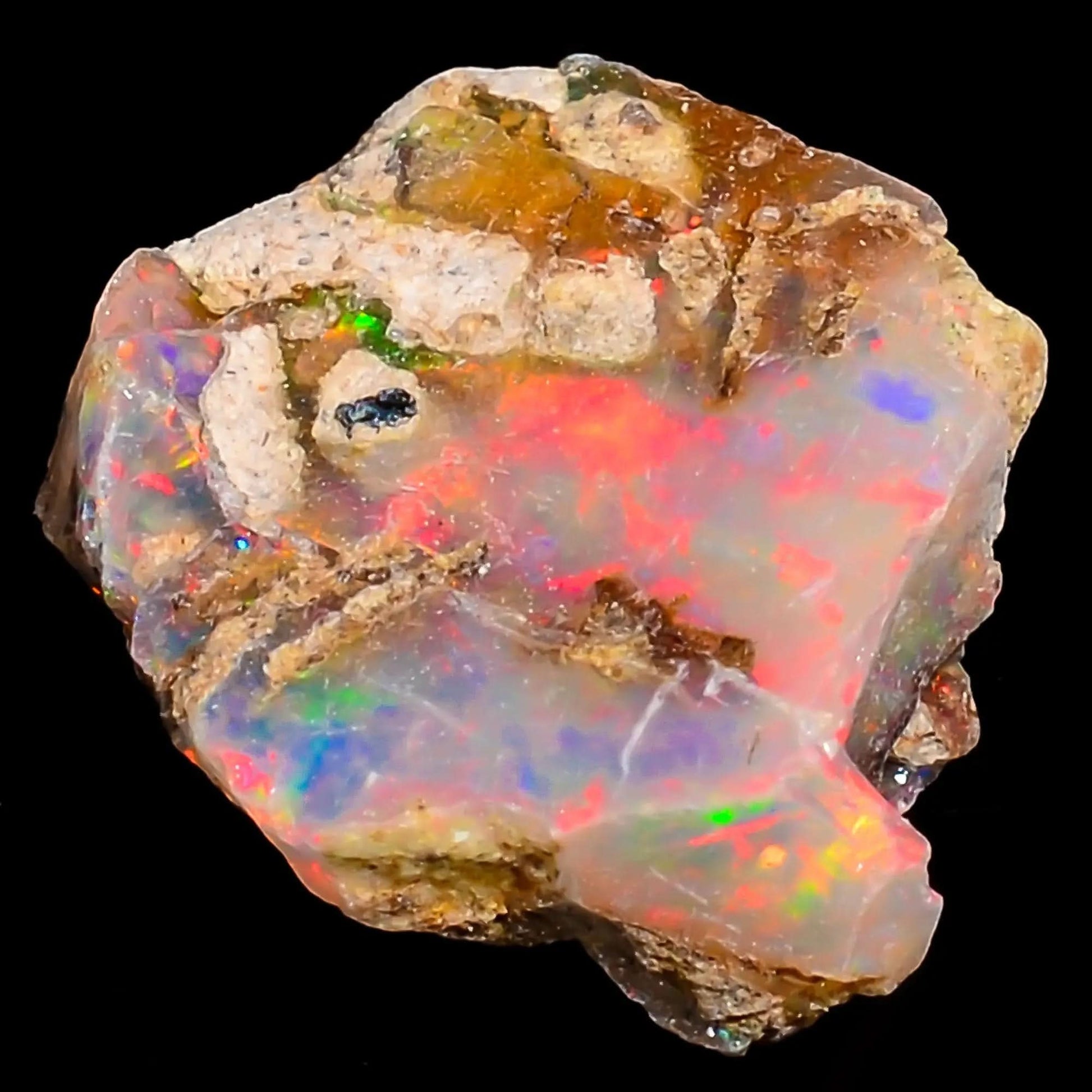 Rainbow Fire White Opal Large Rough Loose Gemstone 
