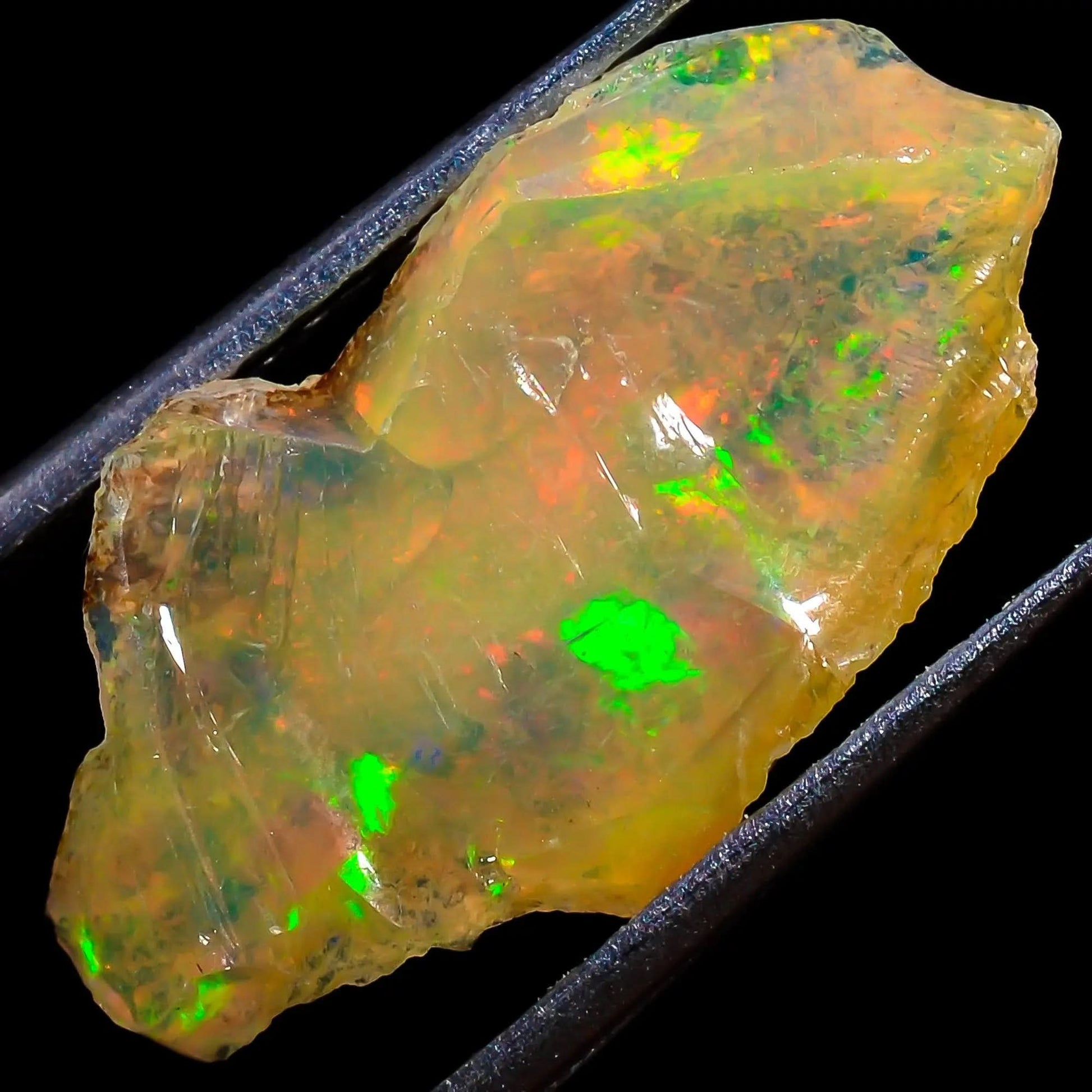 Stunning Rainbow Raw Ethiopian Opal Cabochon Gemstone 
