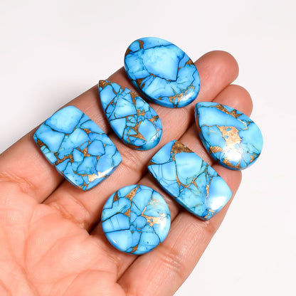 Oyster Copper Turquoise cabochon flat back stone for jewelry making