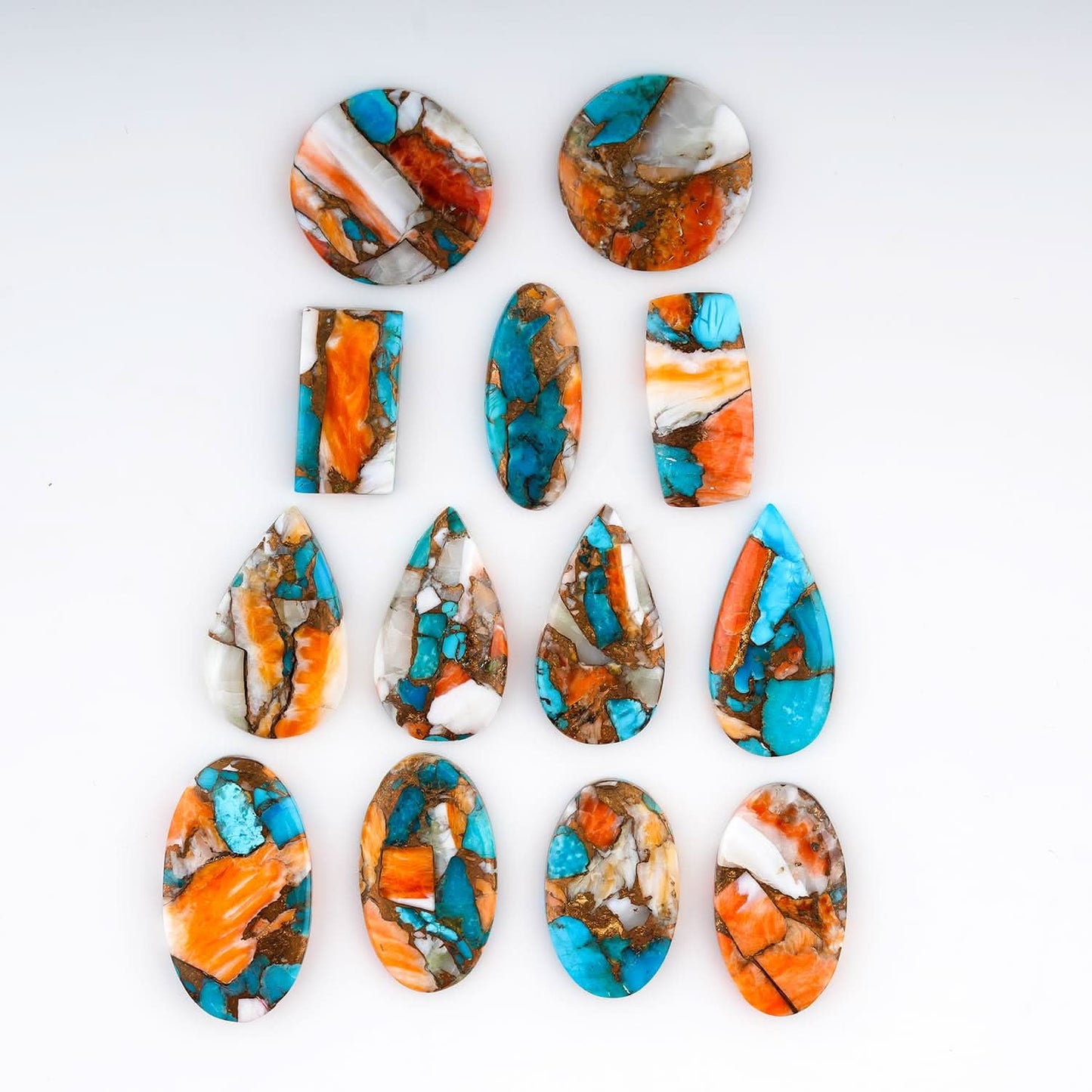 Oyster Copper Turquoise crystal stone polished for jewelry use