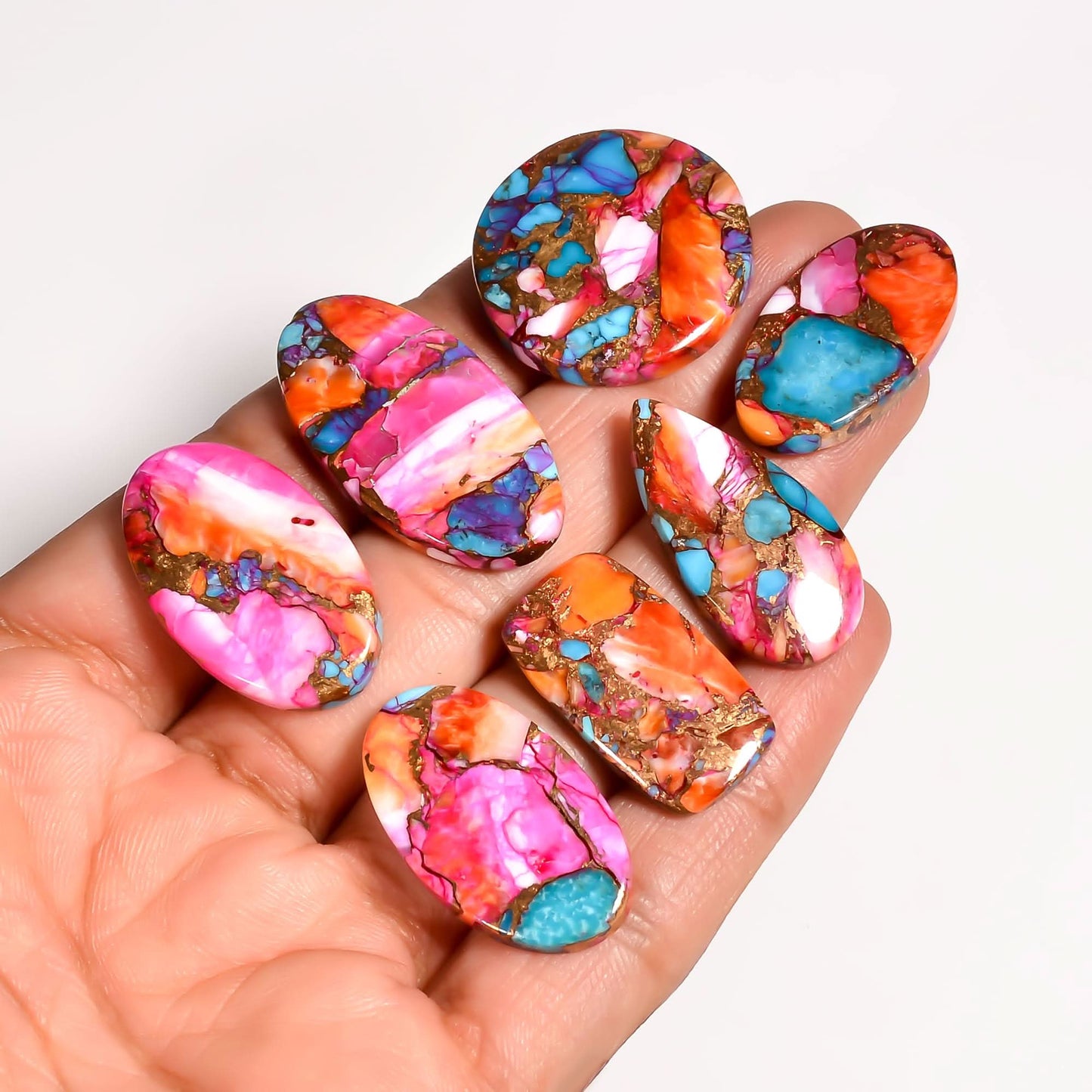 Oyster Copper Turquoise natural stone for healing crystal and design