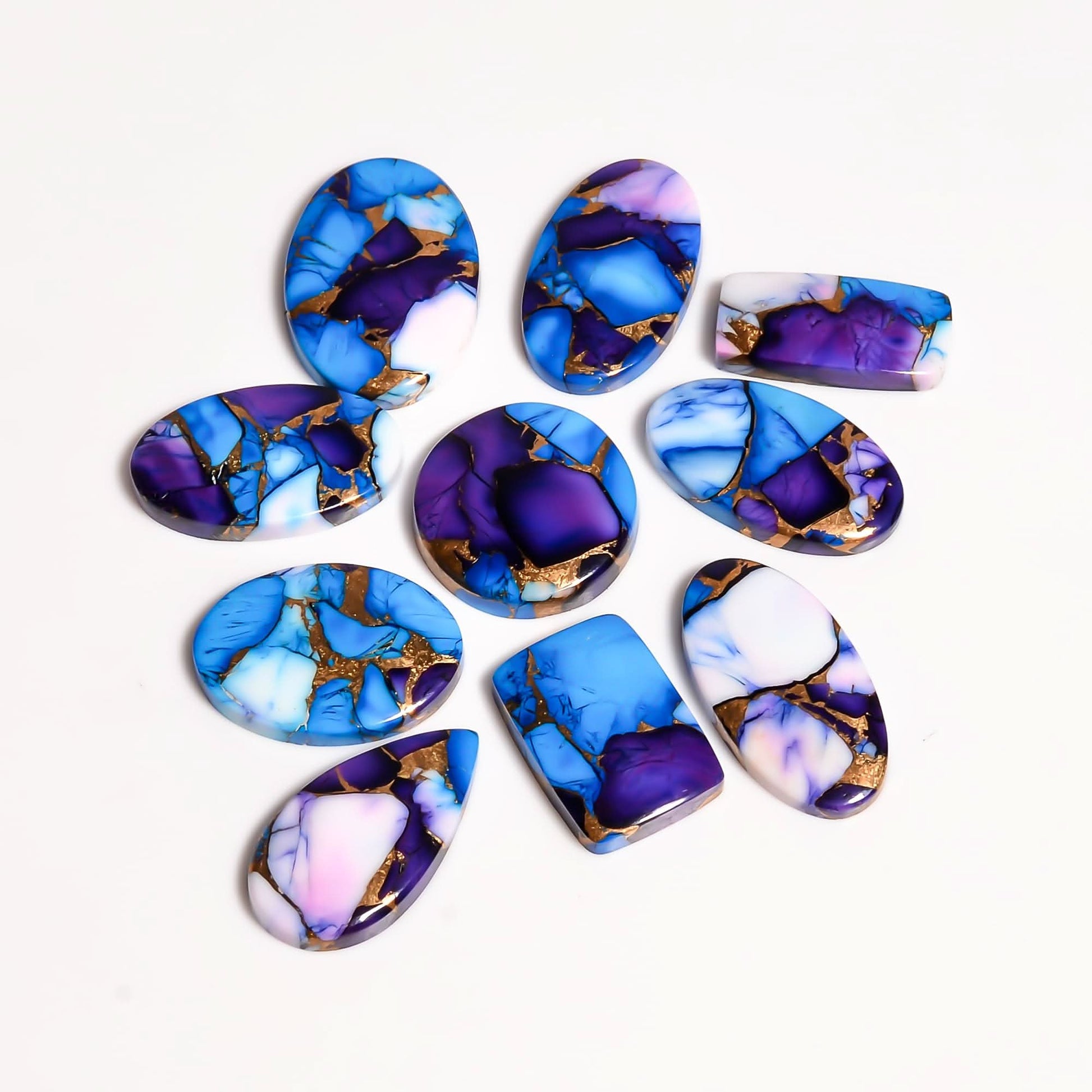 Oyster Copper Turquoise stones set for DIY jewelry making projects