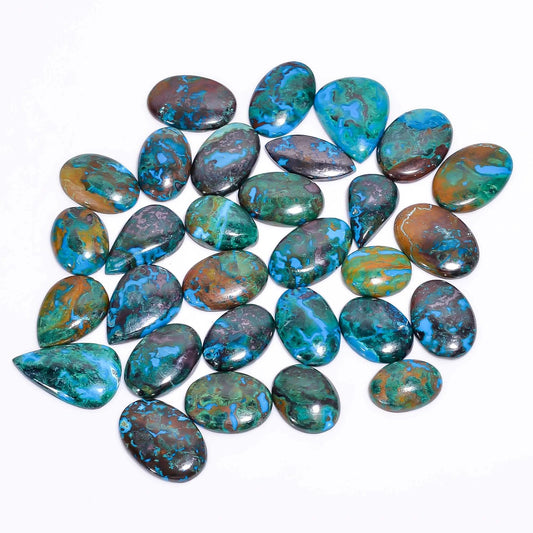 Parrot Wing Chrysocolla Gemstone Cabochon Lot