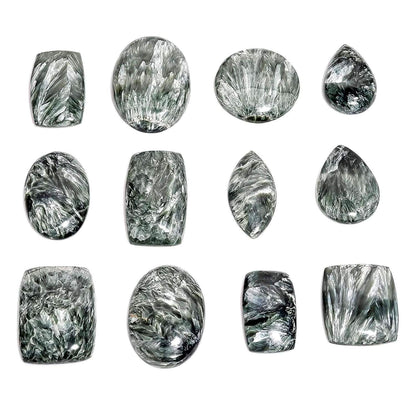 Polished Seraphinite Crystal Loose Gemstones for Wire Wrapping and DIY